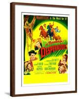 THE DESPERADOES, US poster, left from bottom: Guinn Williams, Glenn Ford, Randolph Scott,-null-Framed Art Print