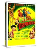 THE DESPERADOES, US poster, left from bottom: Guinn Williams, Glenn Ford, Randolph Scott,-null-Stretched Canvas