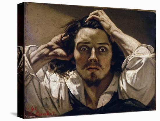 The Desperate Man (Self Portrait), 1843-45 (Oil on Canvas)-Gustave Courbet-Stretched Canvas