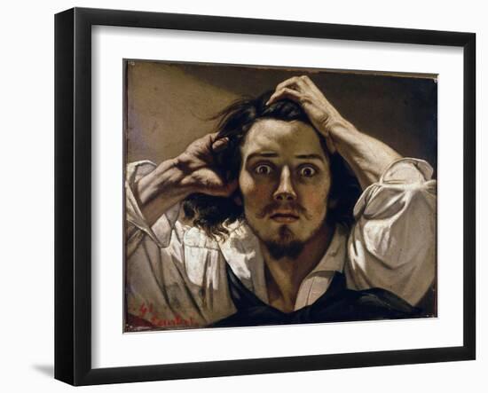 The Desperate Man (Self Portrait), 1843-45 (Oil on Canvas)-Gustave Courbet-Framed Giclee Print