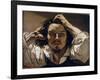 The Desperate Man (Self Portrait), 1843-45 (Oil on Canvas)-Gustave Courbet-Framed Giclee Print