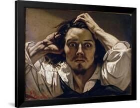 The Desperate Man (Self Portrait), 1843-45 (Oil on Canvas)-Gustave Courbet-Framed Giclee Print