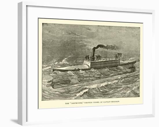 The "Destroyer", Torpedo Vessel of Captain Ericsson-null-Framed Giclee Print
