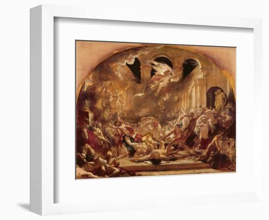 The Destroying Angel and Daemons of Evil Interrupting the Orgies of the Vicious and Intemperate-William Etty-Framed Giclee Print