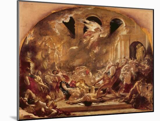 The Destroying Angel and Daemons of Evil Interrupting the Orgies of the Vicious and Intemperate-William Etty-Mounted Giclee Print