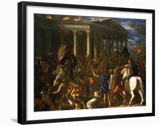 The Destruction and the Sack of the Temple of Jerusalem, 1625-26-Nicolas Poussin-Framed Giclee Print