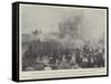 The Destruction by Fire of the Queen's Hotel, Farnborough, 14 March-null-Framed Stretched Canvas