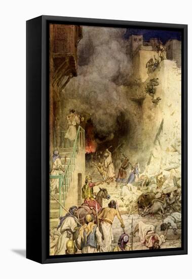 The Destruction of Jericho - Bible-William Brassey Hole-Framed Stretched Canvas