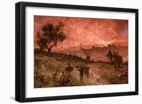 The destruction of Jerusalem by Nebuzar-Adan - Bible-William Brassey Hole-Framed Giclee Print