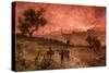 The destruction of Jerusalem by Nebuzar-Adan - Bible-William Brassey Hole-Stretched Canvas