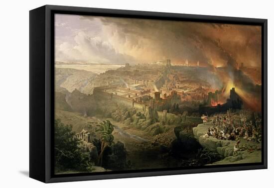 The Destruction of Jerusalem in 70 AD-David Roberts-Framed Stretched Canvas