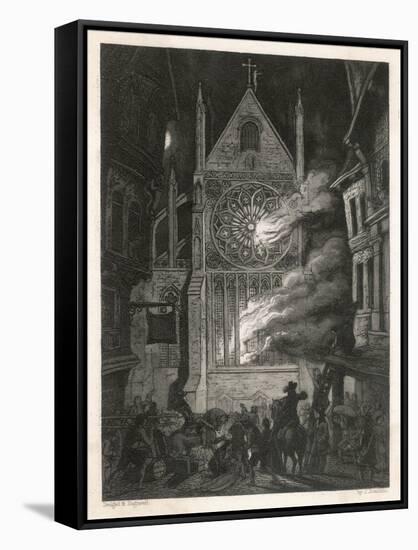 The Destruction of Old Saint Paul's Cathedral-J. Franklin-Framed Stretched Canvas
