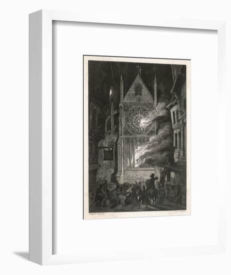 The Destruction of Old Saint Paul's Cathedral-J. Franklin-Framed Art Print