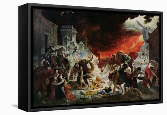 The Destruction of Pompeii in 79 AD-Karl Pawlowitsh Bruelow-Framed Stretched Canvas