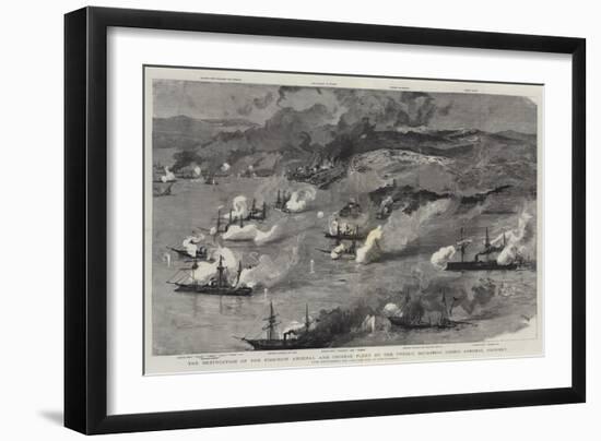 The Destruction of the Foochow Arsenal and Chinese Fleet by the French Squadron under Admiral Courb-Joseph Nash-Framed Giclee Print