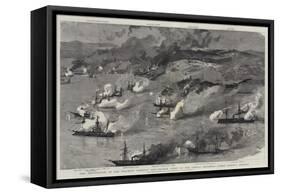 The Destruction of the Foochow Arsenal and Chinese Fleet by the French Squadron under Admiral Courb-Joseph Nash-Framed Stretched Canvas