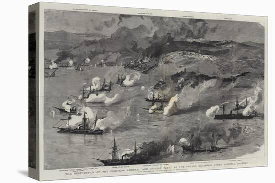 The Destruction of the Foochow Arsenal and Chinese Fleet by the French Squadron under Admiral Courb-Joseph Nash-Stretched Canvas