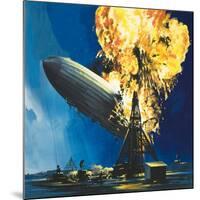 The Destruction of the Hindenburg-null-Mounted Giclee Print