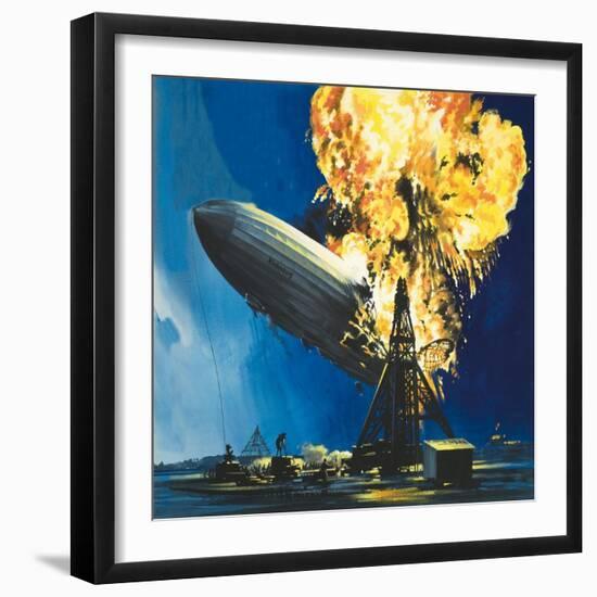 The Destruction of the Hindenburg-null-Framed Giclee Print