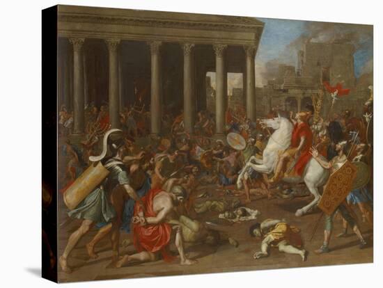 The Destruction of the Temple of Jerusalem by Emperor Titus, 1638-Nicolas Poussin-Stretched Canvas