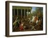 The Destruction of the Temples in Jerusalem by Titus, circa 1638/39-Nicolas Poussin-Framed Giclee Print