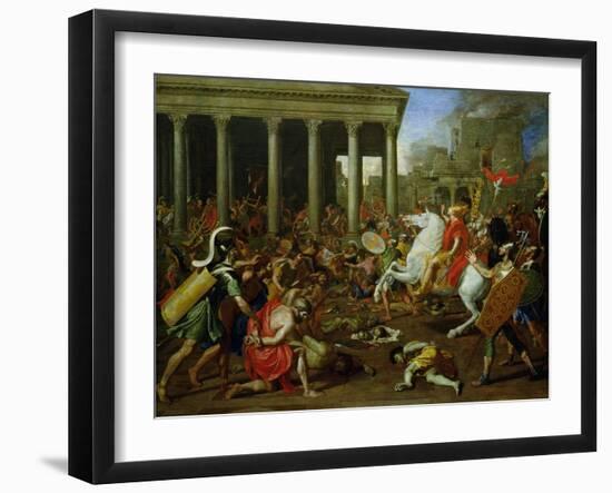 The Destruction of the Temples in Jerusalem by Titus, circa 1638/39-Nicolas Poussin-Framed Giclee Print