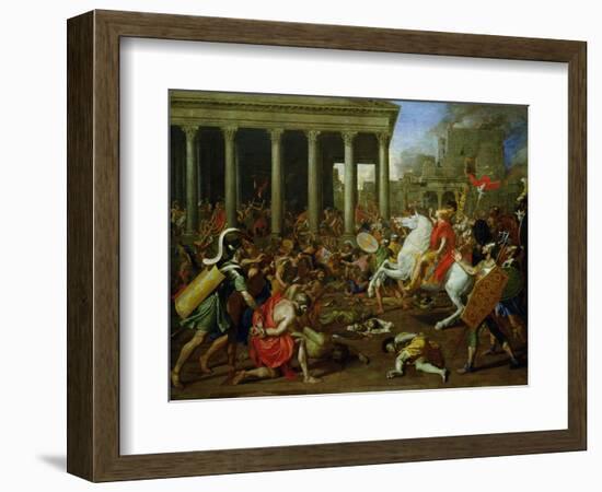 The Destruction of the Temples in Jerusalem by Titus, circa 1638/39-Nicolas Poussin-Framed Giclee Print