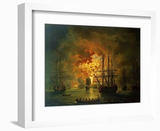 The Destruction of the Turkish Fleet at the Bay of Chesma, 1772-Jacob-Philippe Hackert-Framed Giclee Print