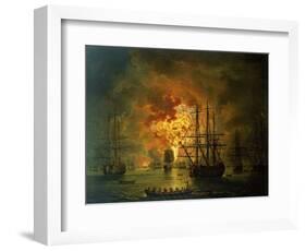 The Destruction of the Turkish Fleet at the Bay of Chesma, 1772-Jacob-Philippe Hackert-Framed Giclee Print