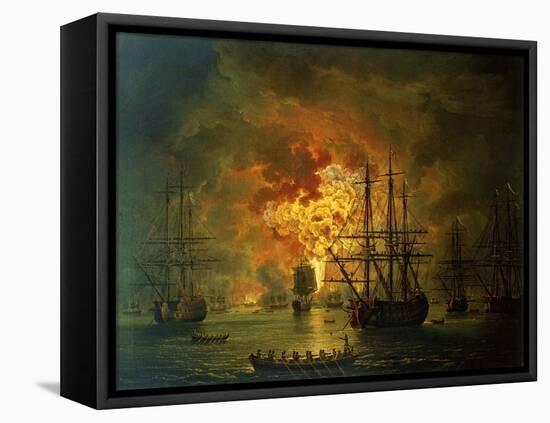 The Destruction of the Turkish Fleet at the Bay of Chesma, 1772-Jacob-Philippe Hackert-Framed Stretched Canvas