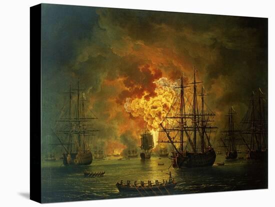 The Destruction of the Turkish Fleet at the Bay of Chesma, 1772-Jacob-Philippe Hackert-Stretched Canvas