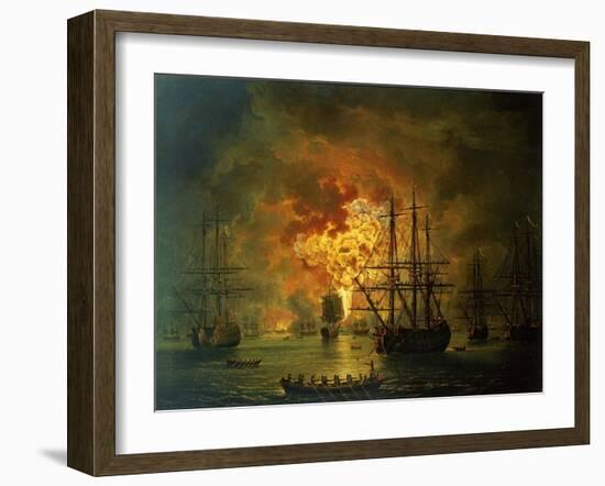 The Destruction of the Turkish Fleet at the Bay of Chesma, 1772-Jacob-Philippe Hackert-Framed Giclee Print