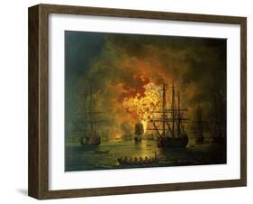 The Destruction of the Turkish Fleet at the Bay of Chesma, 1772-Jacob-Philippe Hackert-Framed Giclee Print