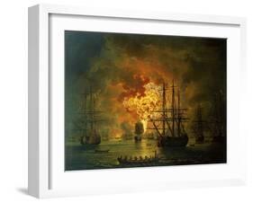 The Destruction of the Turkish Fleet at the Bay of Chesma, 1772-Jacob-Philippe Hackert-Framed Giclee Print