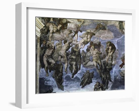 The, Detail Last Judgement-Michelangelo Buonarroti-Framed Giclee Print