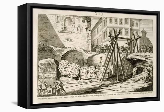 The Device Invented by Nicola Zabaglia in 1748 for Lifting the Obelisk in the Campus Martius-G. Balzar-Framed Stretched Canvas