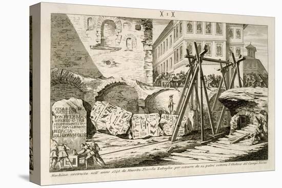 The Device Invented by Nicola Zabaglia in 1748 for Lifting the Obelisk in the Campus Martius-G. Balzar-Stretched Canvas