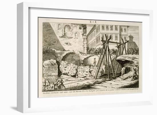 The Device Invented by Nicola Zabaglia in 1748 for Lifting the Obelisk in the Campus Martius-G. Balzar-Framed Giclee Print