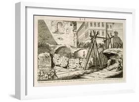 The Device Invented by Nicola Zabaglia in 1748 for Lifting the Obelisk in the Campus Martius-G. Balzar-Framed Giclee Print