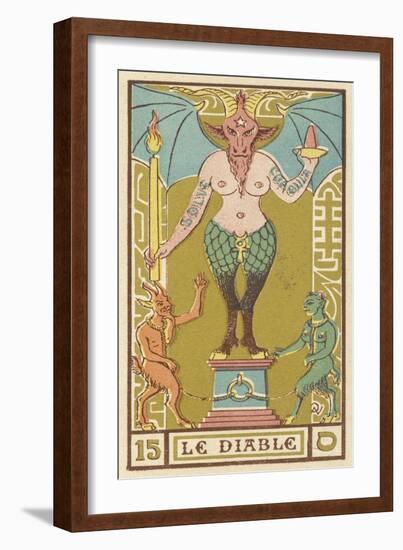 The Devil Depicted on a Tarot Card-null-Framed Art Print