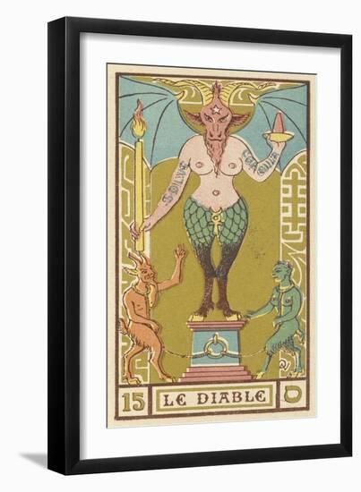 The Devil Depicted on a Tarot Card-null-Framed Art Print