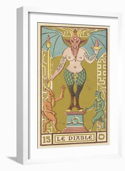 The Devil Depicted on a Tarot Card-null-Framed Art Print