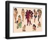 The Devil & His Ladies Authentic Mid-Century Tattoo Flash-null-Framed Art Print