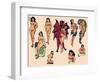 The Devil & His Ladies Authentic Mid-Century Tattoo Flash-null-Framed Art Print