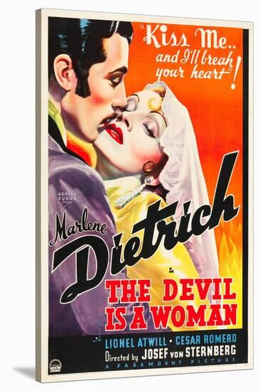 THE DEVIL IS A WOMAN, from left: Cesar Romero, Marlene Dietrich, 1935-null-Stretched Canvas