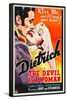 THE DEVIL IS A WOMAN, from left: Cesar Romero, Marlene Dietrich, 1935-null-Framed Art Print