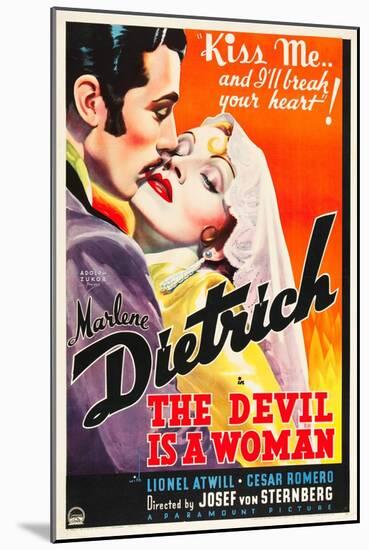 THE DEVIL IS A WOMAN, from left: Cesar Romero, Marlene Dietrich, 1935-null-Mounted Premium Giclee Print