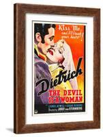 THE DEVIL IS A WOMAN, from left: Cesar Romero, Marlene Dietrich, 1935-null-Framed Art Print