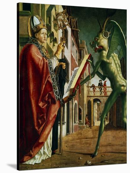 The Devil Presenting St Augustin with the Book of Vices, C1455-1498-Michael Pacher-Stretched Canvas