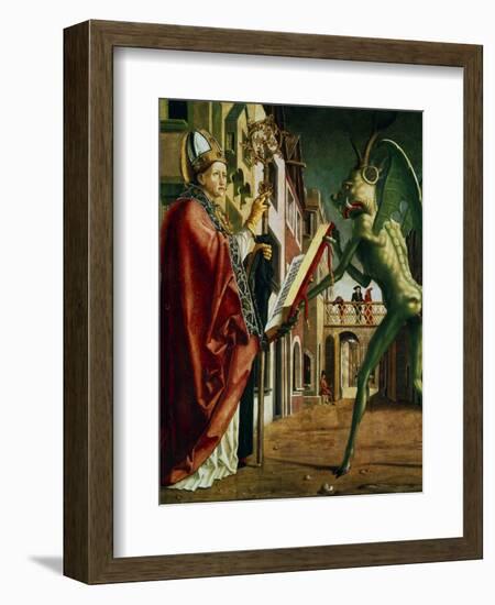 The Devil Presenting St Augustin with the Book of Vices, C1455-1498-Michael Pacher-Framed Giclee Print